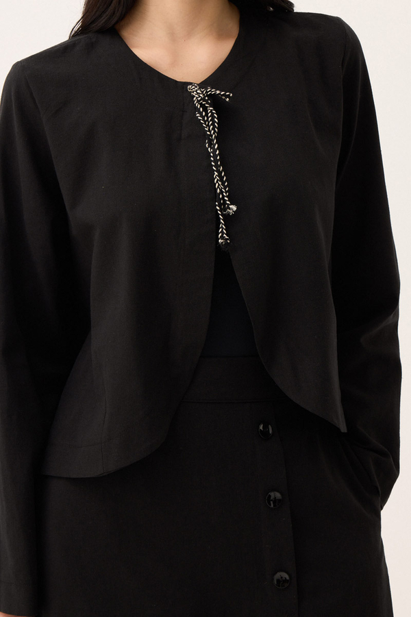 Fiyonklu Sayina Etek Takım Siyah - 3