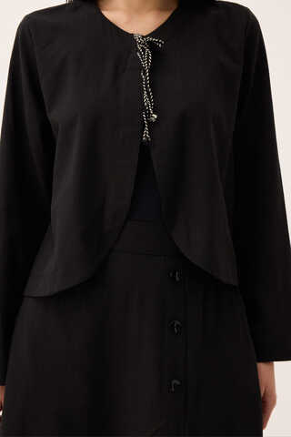 Fiyonklu Sayina Etek Takım Siyah - 5