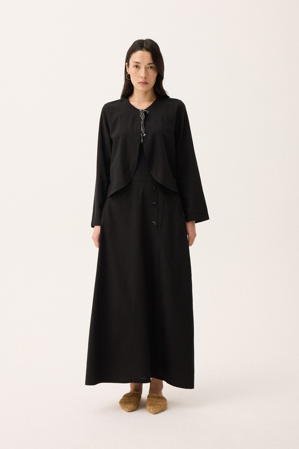 Fiyonklu Sayina Etek Takım Siyah - 6