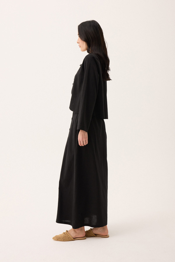 Fiyonklu Sayina Etek Takım Siyah - 4