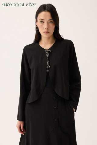 Fiyonklu Sayina Etek Takım Siyah - 1