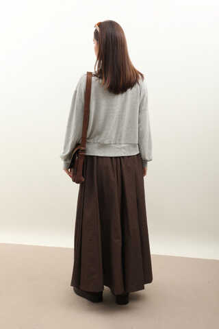 Fiyonklu Triko Hırka Gri - 7