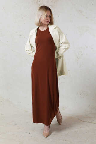 Fleto Cepli Keten Ceket Kahve - 5