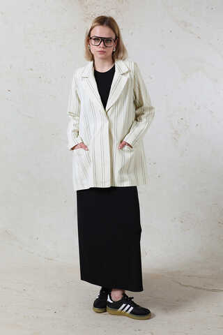 Fleto Cepli Keten Ceket Siyah - 6