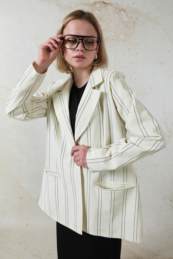 Fleto Cepli Keten Ceket Siyah - 7