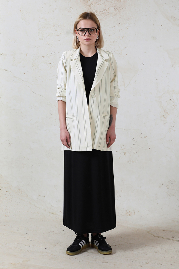 Fleto Pocket Linen Jacket Black - 2