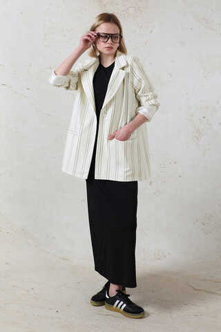 Fleto Pocket Linen Jacket Black - 1