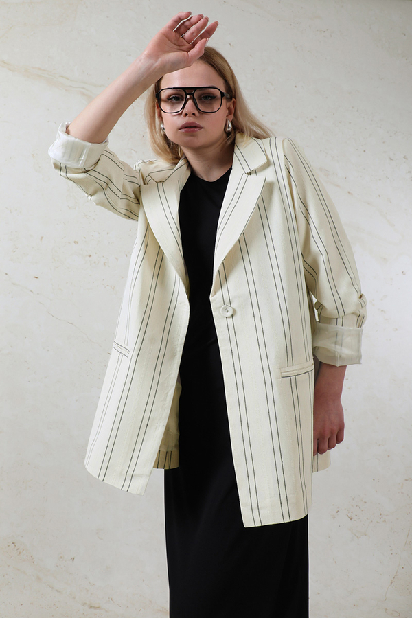 Fleto Pocket Linen Jacket Black - 4