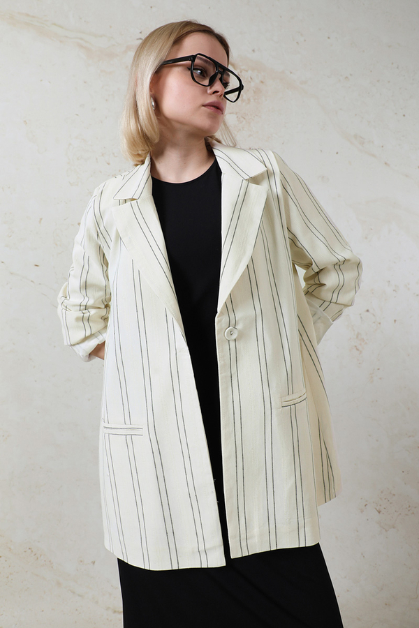 Fleto Pocket Linen Jacket Black - 5