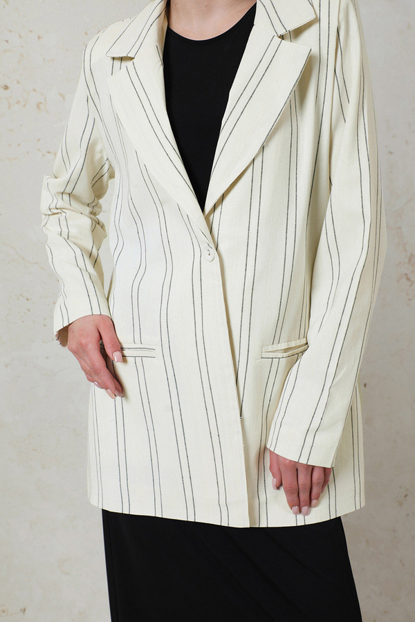 Fleto Pocket Linen Jacket Black - 10