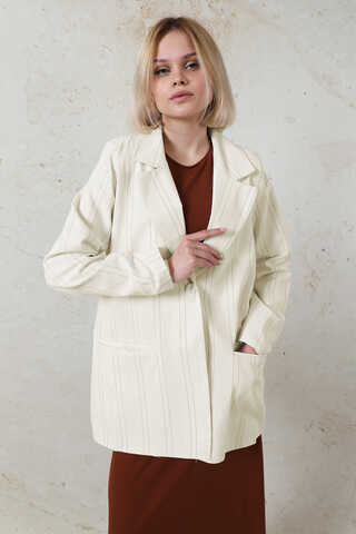 Fleto Pocket Linen Jacket Brown - 1