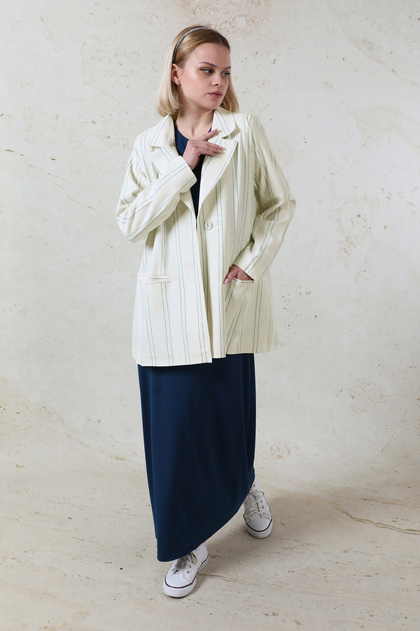 Fleto Pocket Linen Jacket Green - 3