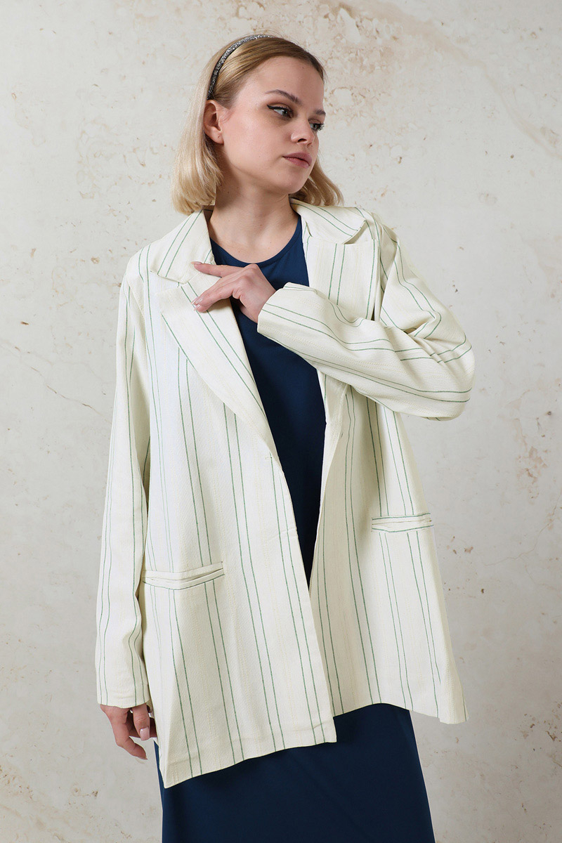 Fleto Pocket Linen Jacket Green