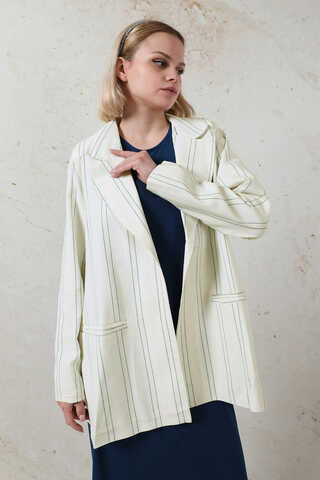 Fleto Pocket Linen Jacket Green - 1