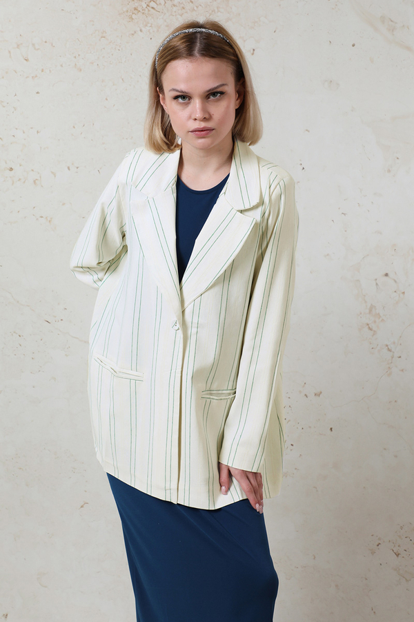 Fleto Pocket Linen Jacket Green - 6