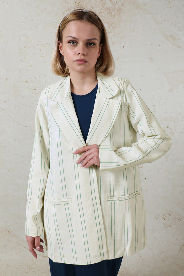 Fleto Pocket Linen Jacket Green - 7