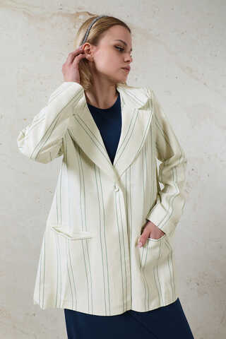 Fleto Pocket Linen Jacket Green - 8