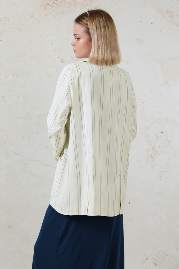 Fleto Pocket Linen Jacket Green - 9