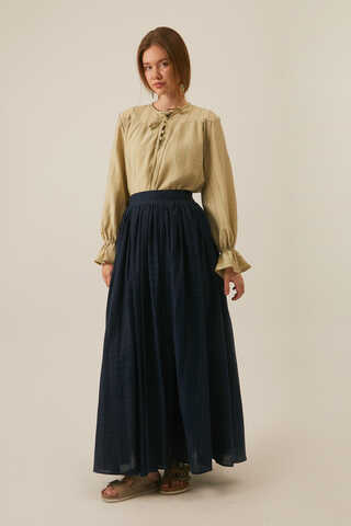 Flora Skirt Navy Blue - 4