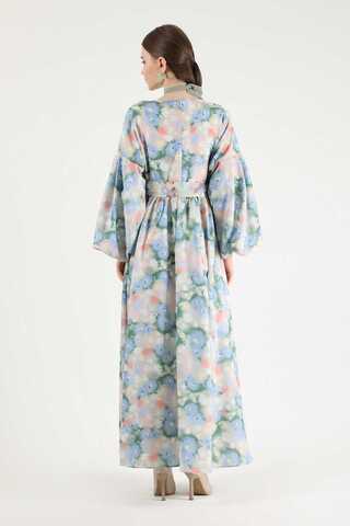 Floral Patterned Balloon Sleeve Dress Salmon - 5