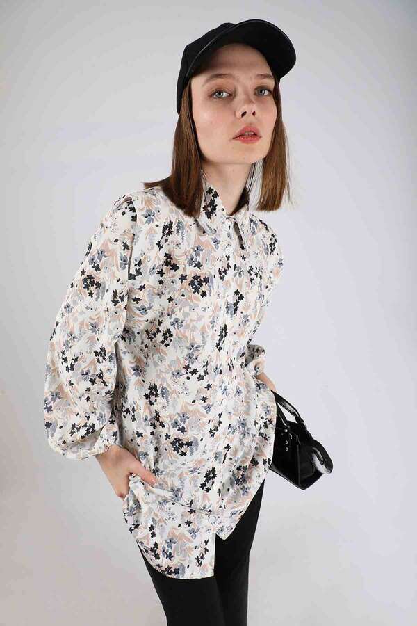 Floral Shirt Flared Set Black - 2