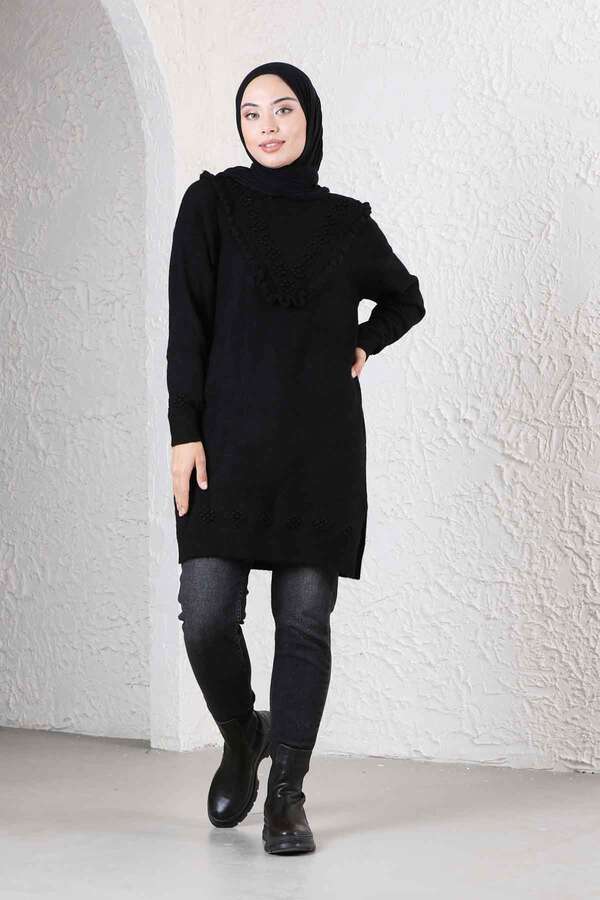 Floral Sweater Black