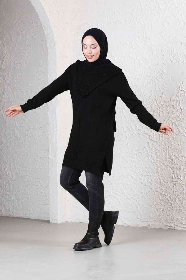 Floral Sweater Black - 2