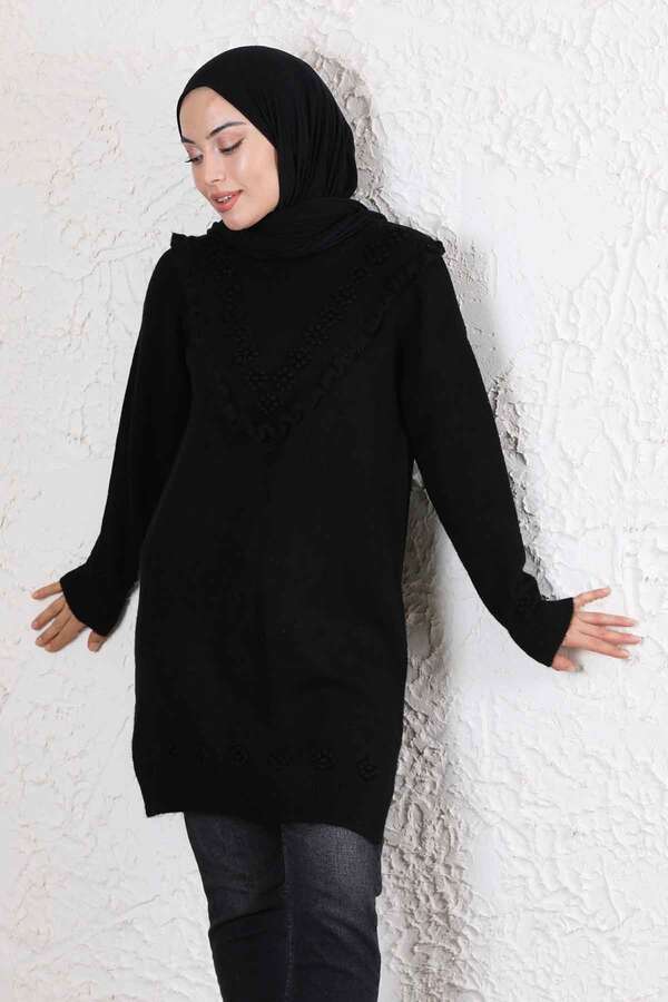 Floral Sweater Black - 4