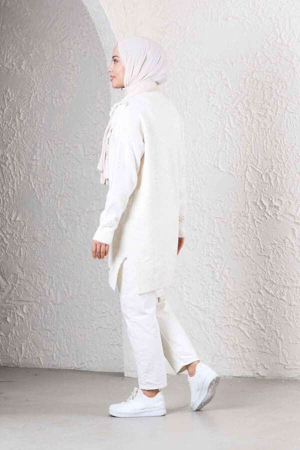 Floral Sweater Ecru - 4