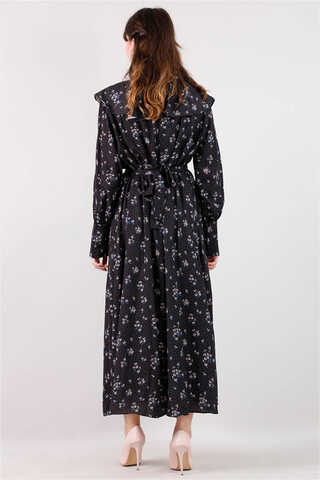 Volan Collar Dress Black - 3