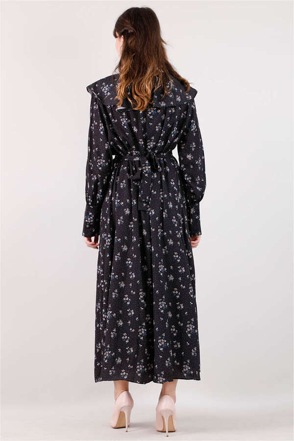 Volan Collar Dress Black - 3