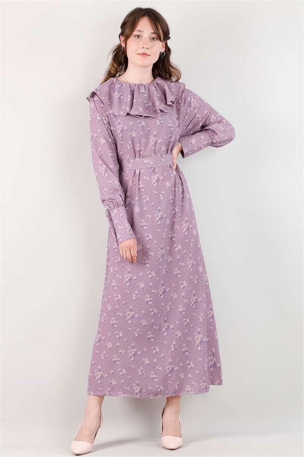 Volan Collar Dress Lilac - 2