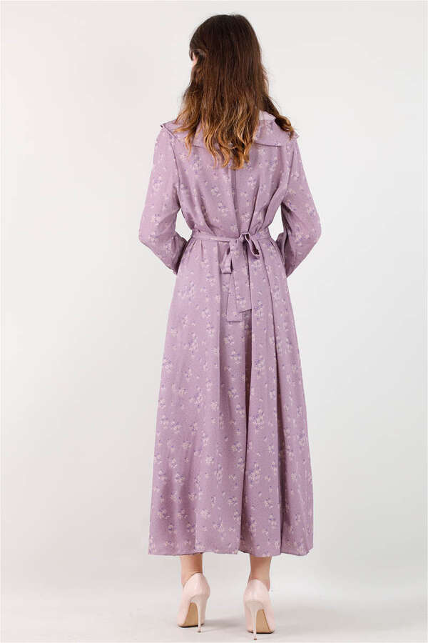 Volan Collar Dress Lilac - 4