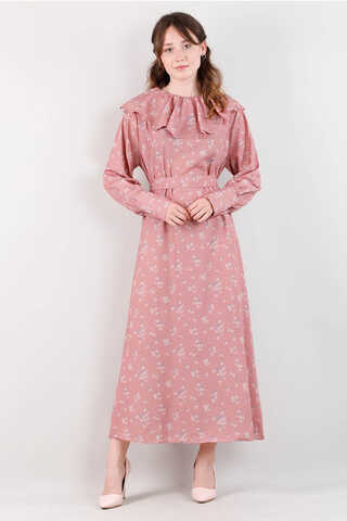 Volan Collar Dress powder pink - 1