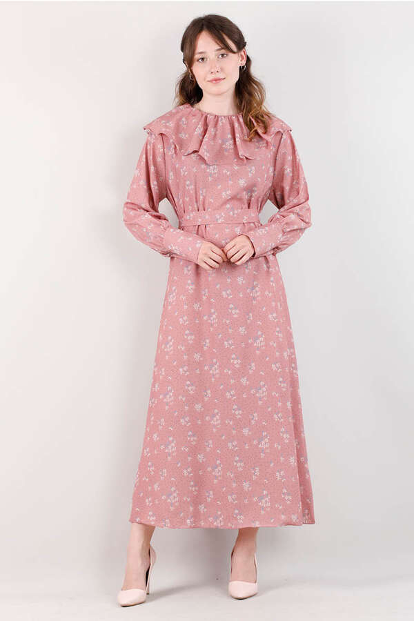 Volan Collar Dress powder pink - 1
