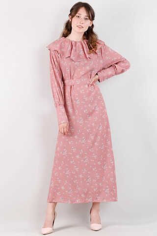 Volan Collar Dress powder pink - 2