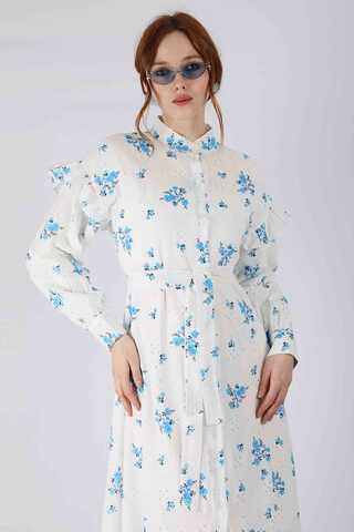 Floral Brode Dress Blue - 2