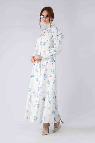 Floral Brode Dress Blue - 3