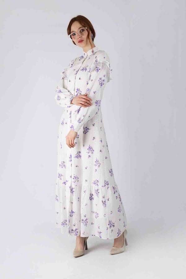 Floral Brode Dress Lilac - 1
