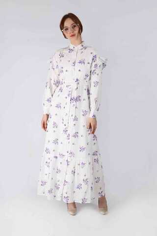 Floral Brode Dress Lilac - 3