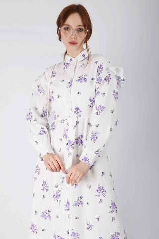 Floral Brode Dress Lilac - 4