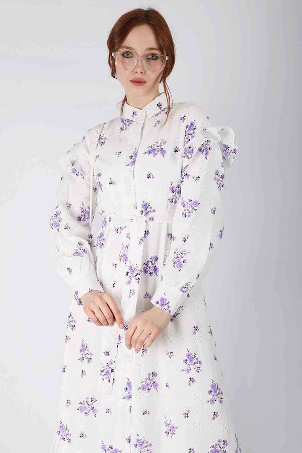 Floral Brode Dress Lilac - 4