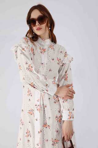 Floral Brode Dress Salmon - 2