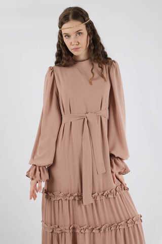 Flowy Frilly Dress Mink - 2