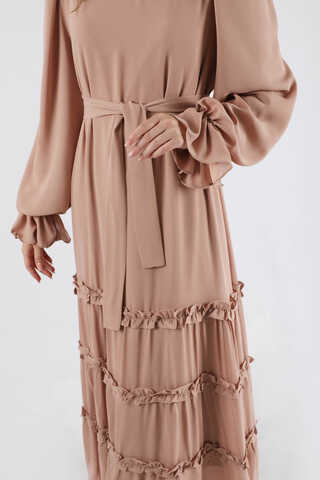 Flowy Frilly Dress Mink - 5