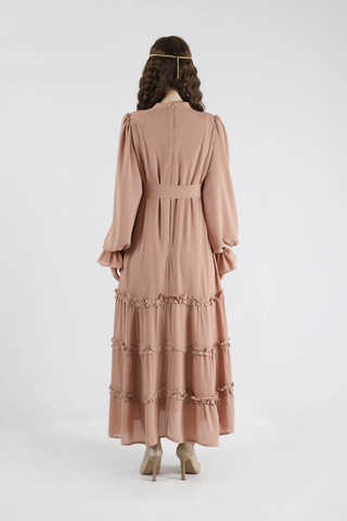 Flowy Frilly Dress Mink - 6