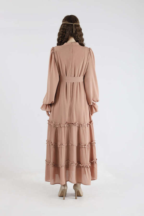 Flowy Frilly Dress Mink - 6