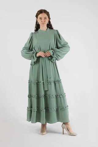 Flowy Frilly Dress Mint - 1