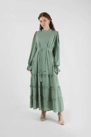 Flowy Frilly Dress Mint - 3