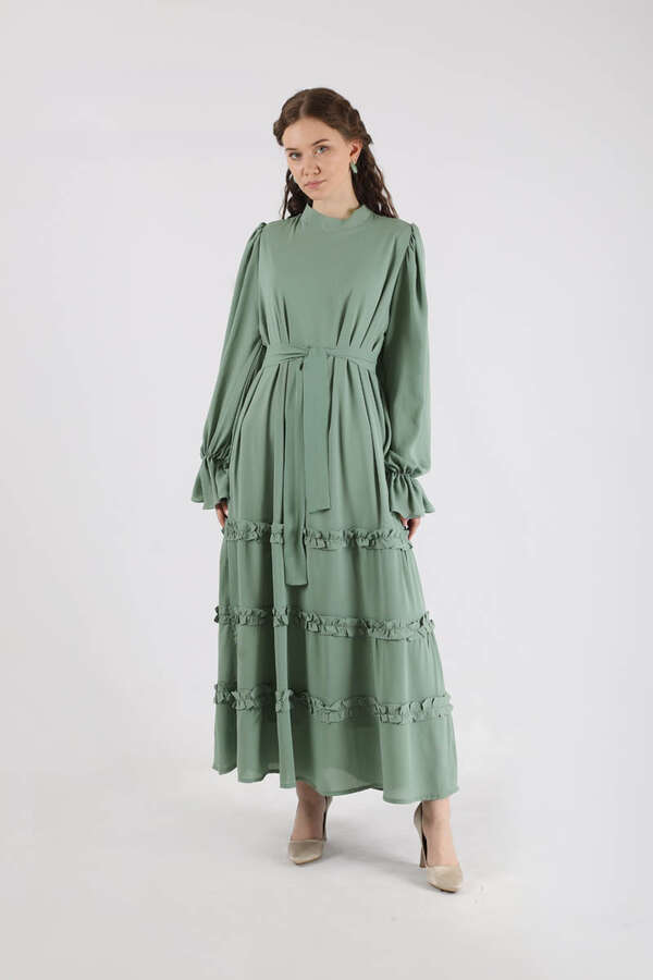 Flowy Frilly Dress Mint - 3